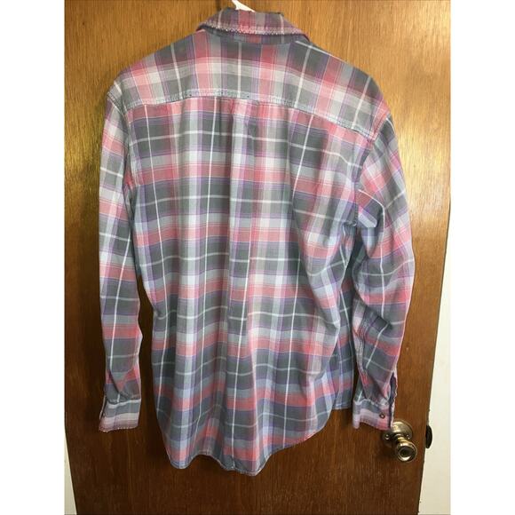 VTG Sears Roebuck Men's Long Sleeve Distressed Flannel Shirt - Size Large* - Picture 9 of 12